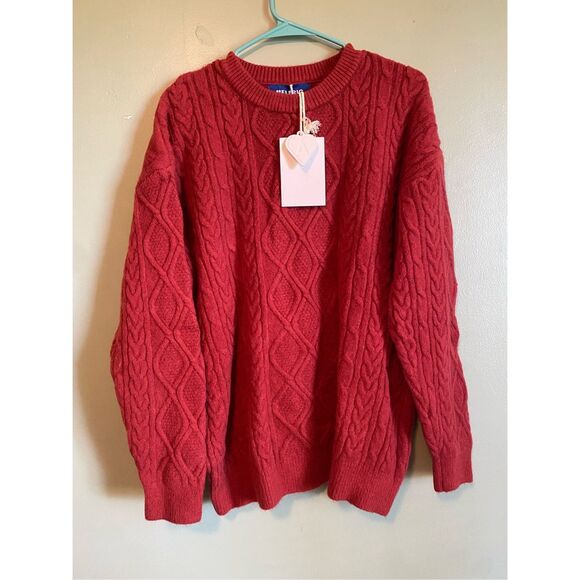 AELFRIC EDEN RETRO 90S CABLE KNIT SWEATER SIZE MEDIUM NWT - Picture 1 of 6